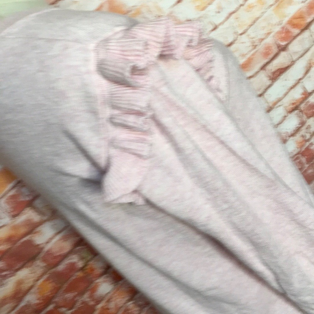 J Crew Light Pink Ruffled Long Sleeve Crewneck Sweater - Picture 6 of 9